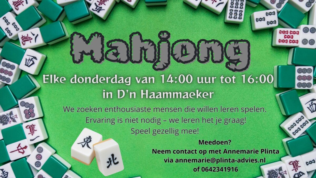 Mahjong leren spelen in Neer? Doe mee!